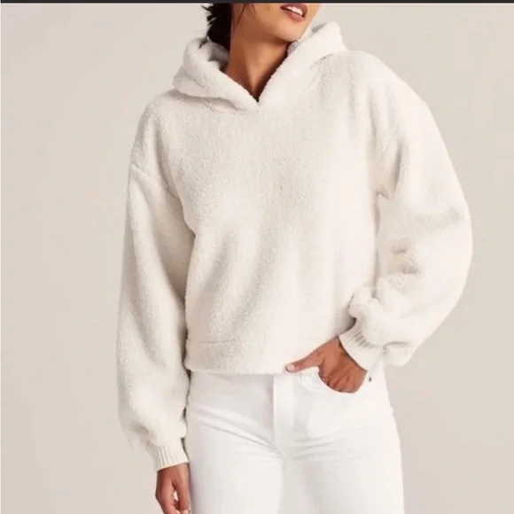 Abercrombie sherpa fleece hoodie hot sale